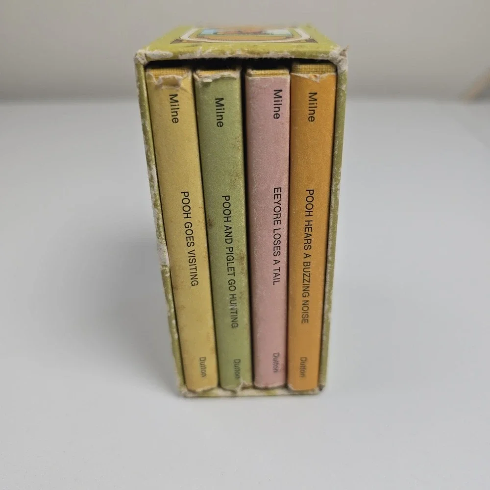 Vintage Winnie the Pooh Miniature Book Boxed Set 4 Milne 1968 HC w/ Sleeve